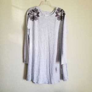 NWT Charter Club Embroidered Lounge Dress Sleepshirt Night Dress